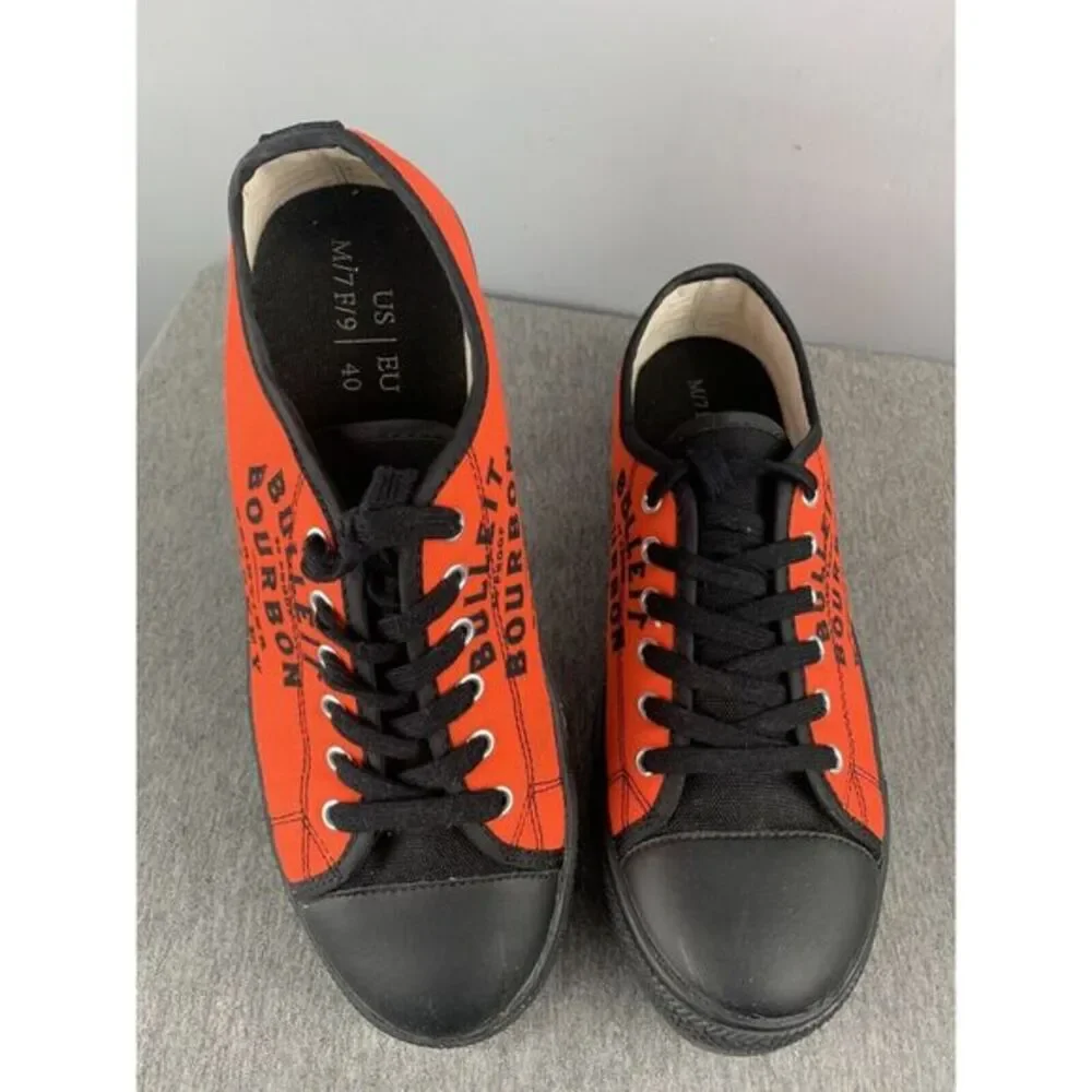 BULLEIT BOURBON FRONTIER‎ WHISKEY Men's Skate shoes size 7 Women 9 orange/black